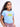 Girls Sky Blue Regular Fit Premium Cotton Blend Patch Printed T-shirt