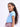 Girls Sky Blue Regular Fit Premium Cotton Blend Patch Printed T-shirt