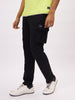 Men's Black Straight Fit Jogger with Utility Pockets