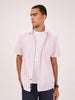 Men's Comfort Fit Premium Cotton Blend White & Orange Short Sleeve Casual Check Shirt