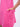 Girls Fuchsia A-line Pure Cotton Bow Pocket-Detail Dress