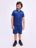 Boys Blue Pure Cotton Embroidered Co-ord Set