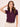 Women's Slim Fit Cotton Lycra Solid Magenta Purple Semi Formal Short Puffed Sleeve Y-placket Shirt