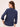 Women's Pure Cotton Textured Navy Blue Semi Formal Long Sleeve Y-Placket Pintuck Detail Shirt