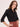 Women's Slim Fit Cotton Lycra Solid Black Semi Formal 3/4th Sleeve Y-Placket Shirt