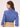 Women's Slim Fit Pure Cotton Solid Azure Blue Semi Formal 3/4th Sleeve Y-Placket Shirt