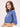 Women's Slim Fit Pure Cotton Solid Azure Blue Semi Formal 3/4th Sleeve Y-Placket Shirt