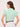 Women's Slim Fit Pure Cotton Solid Mint Green Semi Formal Short Puffed Sleeve Y-placket Shirt