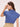 Women's Slim Fit Pure Cotton Solid Azure Blue Semi Formal Short Puffed Sleeve Y-placket Shirt