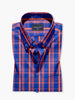 Men's Slim Fit Pure Cotton Deep Blue Button Down Collar Check Shirt