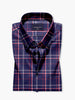 Men's Slim Fit Pure Cotton Electric Blue Button Down Collar Check Shirt