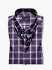 Men's Slim Fit Pure Cotton Midnight Navy Button Down Collar Check Shirt