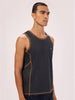 Black Regular Fit Performance Vest For Men