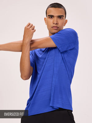 Blue Oversized Fit Running T-Shirt For Men