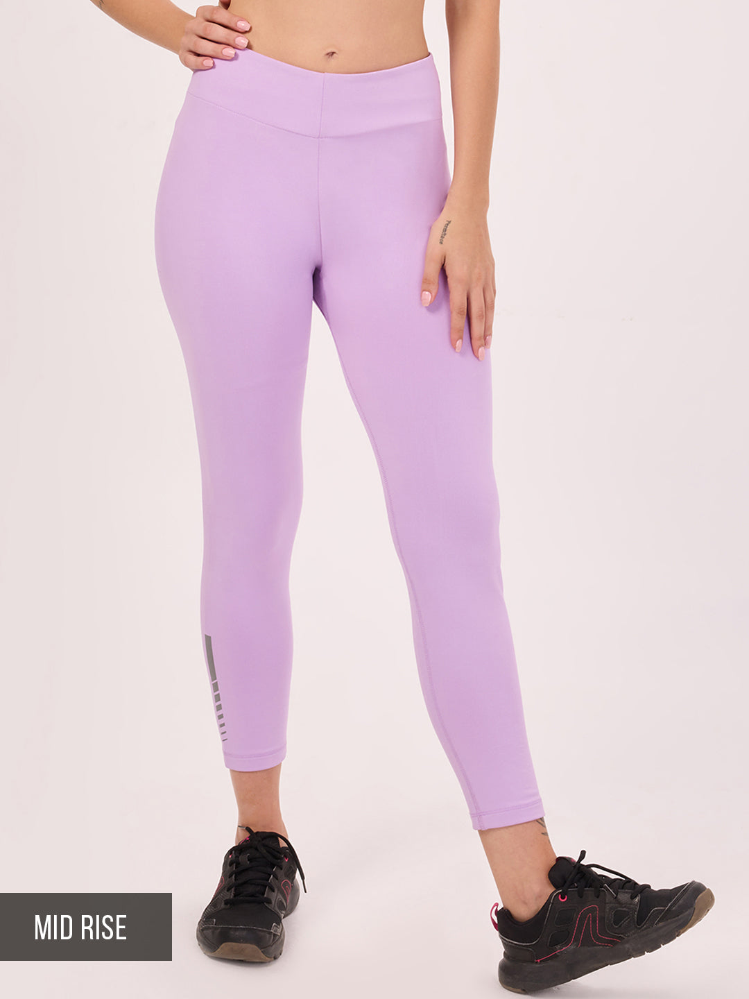 Lavender Regular Length Active Leggings For Women