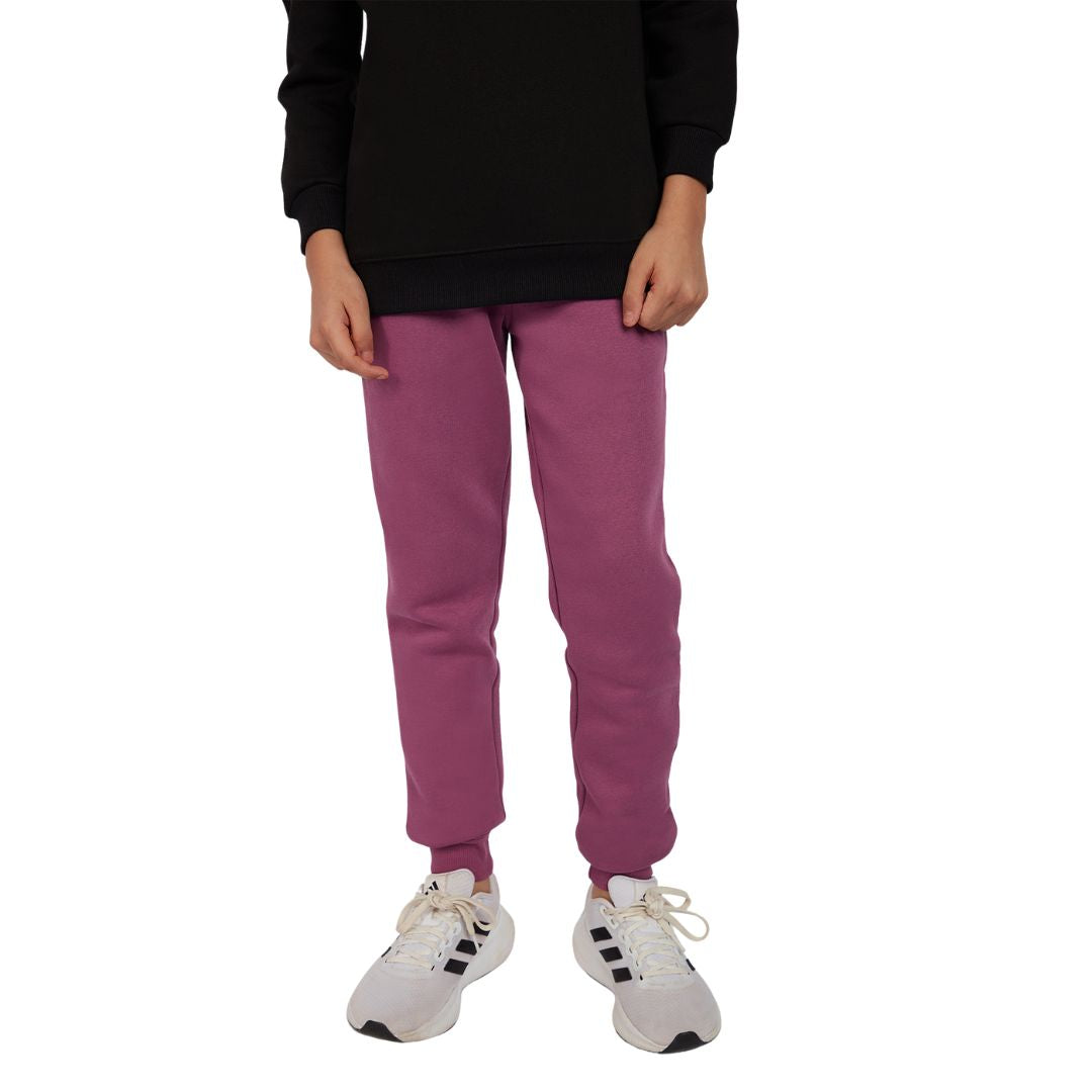 Boy's Purple Solid Knit Mid Rise Waist Joggers