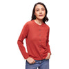 Women's Premium Cotton Full Sleeve Ribbed Cinnamon Brown Cardigan