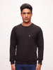 Men's Solid Black Knit Sweatshirt