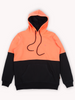 Men's Orange Knit Regular Fit Colorblocked Hoodie