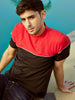 Men's Red And Black Regular Fit T-Shirt