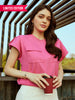 Women's Fuchsia Drop Shoulder Boxy Fit Top