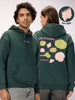 Unisex 'Life is Good' Graphic Jungle Green Oversized Fleece Hoodie with Pockets