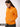 Women's Orange Printed Fleece Hoodie