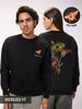 Unisex 'Encased in Wonder' Graphic Black Oversized Fleece Sweatshirt