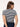 Women's Navy & White Viscose Lycra Regular Fit T-Shirt