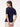 Women's Mystic Navy Premium Cotton Lycra Regular Fit Roll-up Sleeve Top