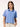 Women's Coastal Blue Cropped Boxy Fit Solid Shirt