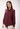 Women's Ruby Wine Regular Fit Tie-up Neck Solid Shirt