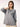 Women's Charcoal Grey Oversized Tie-up Neck Chambray Top