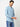 Men's Slim Fit Pure Cotton Light Blue Band Collar Denim Shirt