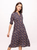 Women's Floral Print Premium Viscose Midi Length Dress