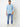 Men's Slim Fit Pure Cotton Light Blue Band Collar Denim Shirt