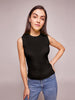 Women's Premium Cotton Ribbed Knit Tank Top-Black