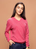 Women's Premium Cotton Full Sleeve Dark Pink Pullover