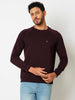 Men's Maroon Premium Cotton Blend Solid Sweatshirt