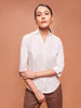 Women's Bright White Y-Placket 3/4th Sleeves Shirt