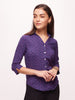 Women's Midnight Navy Y-Placket 3/4th Sleeve Shirt