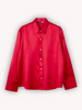 Women's Ruby Red Solid Satin Shirt