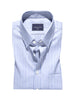 Men's Comfort Fit Pure Cotton Blue & White Semi Formal Spread Collar Striped Shirt