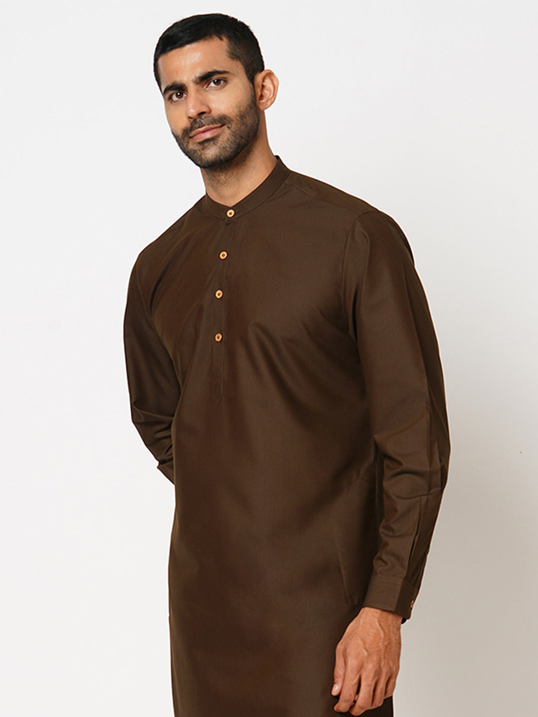 Men's Regular Fit Coffee Brown Kurta