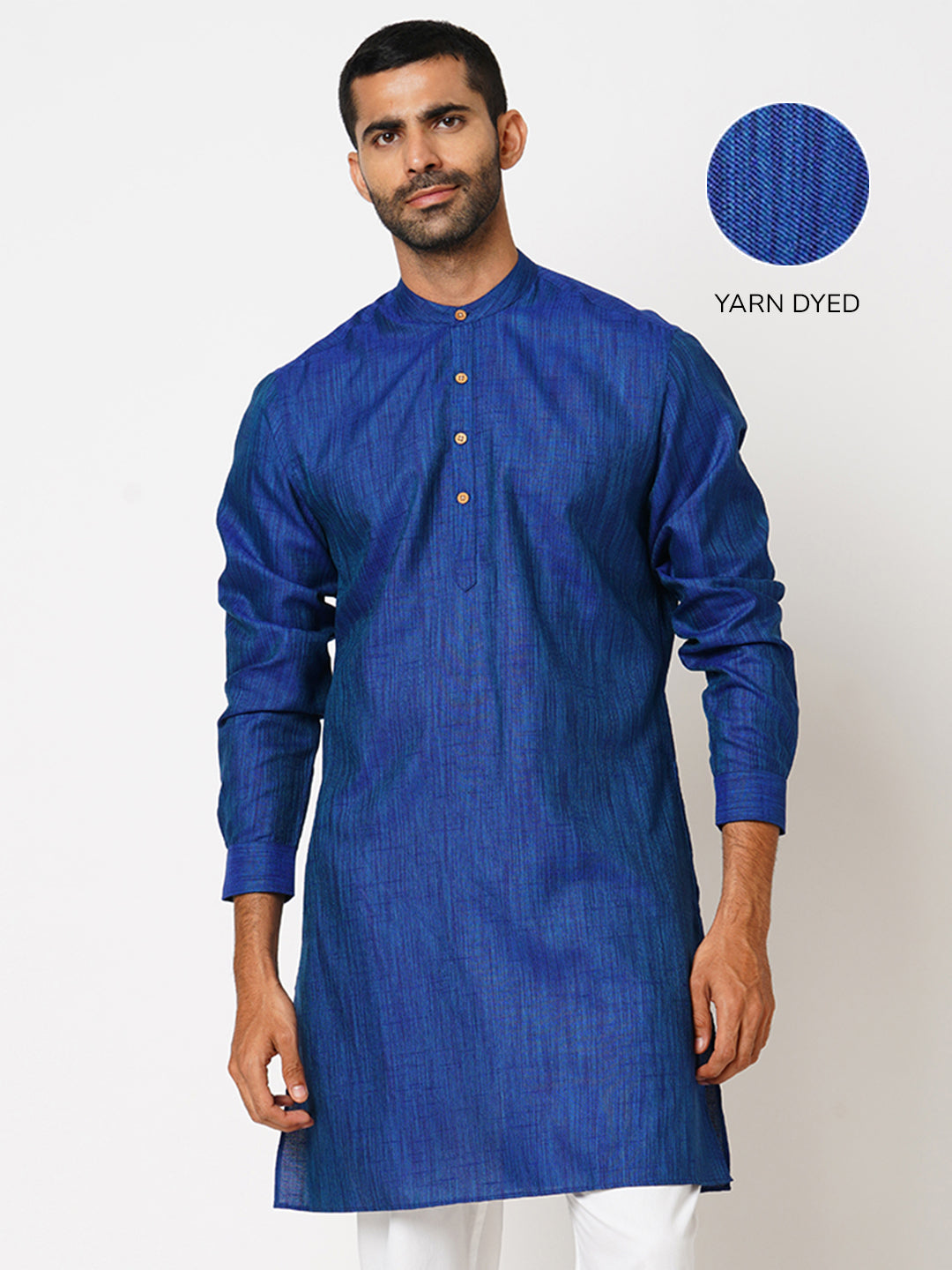 Men's Two tone Yarn Dyed Galaxy Blue Kurta