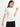 White Schiffli Sleeves Regular Fit Top For Women