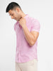 Men's Slim Fit Pure Cotton Solid Light Pink Short Sleeve Oxford Shirt