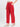 Women's Solid Red Pintuck Detail Wide Leg Trousers