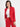 Women's Red Viscose Blend Fitted Solid Blazer