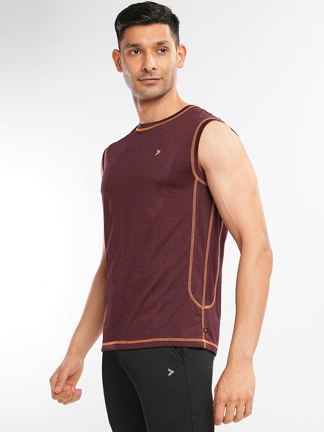 Wine Regular Fit Training Vest for Men